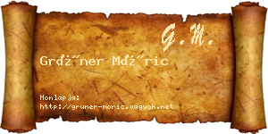 Grüner Móric névjegykártya